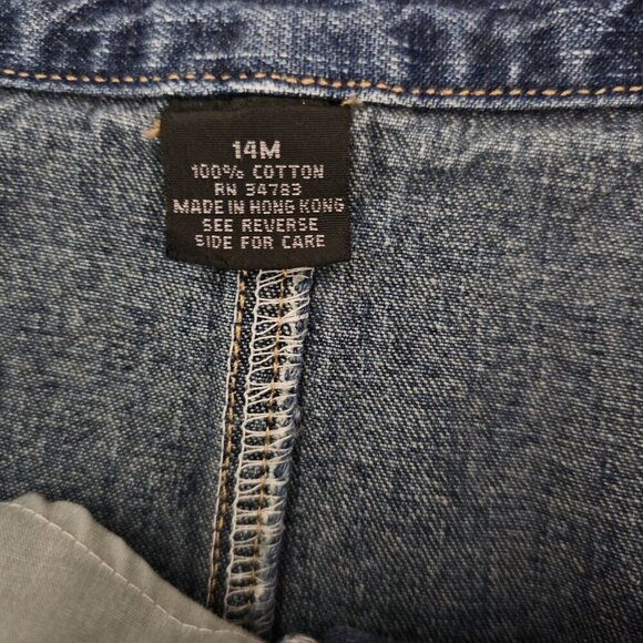 Riveted By Lee Denim Cotton High Waist Pencil Two Tone Midi Blue Jean Skirt - Picture 2 of 9